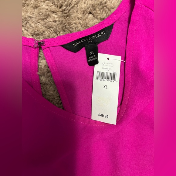NWT Banana Republic Fuschia Sleeveless Peplum Top - Picture 3 of 5